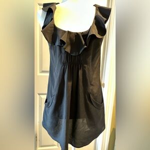Daniel Rainn Black Ruffle Blouse XS